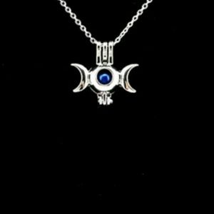 triple moon goddess locket w pearl, lava LAST1